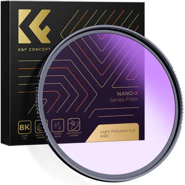 K&F Concept XK44 Filtru Natural Night, 67mm, Rezistent la Apa, Anti-Zgarieturi, Acoperire Verde, Aluminiu Aviatic