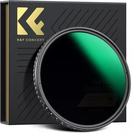 K&F Concept XV40 Filtru ND Variabil, 55mm, ND8-ND128, 3-7 Stops, Sticla Optica AGC, Fara Cross X, Montura CNC 7.4mm