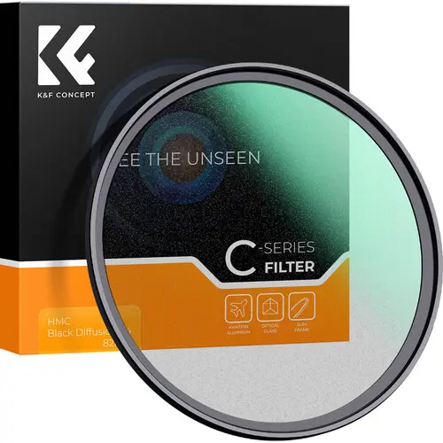K&F Filtru Black Mist 1/4 Seria C, Diametru 55mm, Acoperire Verde Multistrat Ultra-subtire, Efect Difuzie Cinematica
