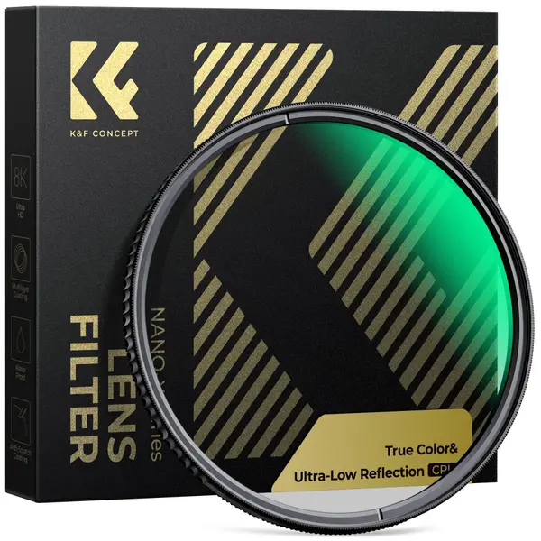 K&F Filtru Polarizare CPL 40.5mm, True Color, Reflectivitate Ultra-Scazuta 0.1%, Transmitanta 45%, Sticla Optica Japoneza