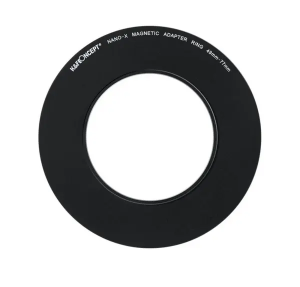 K&F Inel Adaptor Filtru Magnetic 49-77mm, Negru Mat, Aliaj de Aluminiu, Grosime Cadru 2.16mm