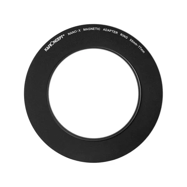 K&F Inel Adaptor Filtru Magnetic 55-77mm, Negru Mat, Grosime Rama 2.16mm, Aliaj Aluminiu Aviatic