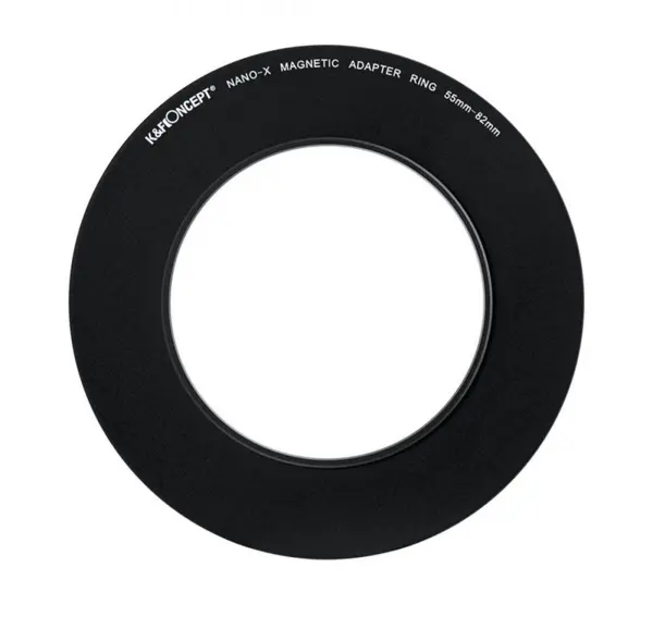K&F Inel Adaptor Filtru Magnetic 55-82mm, Negru Mat, Grosime Cadru 2.16mm, Aliaj Aluminiu Aviatic