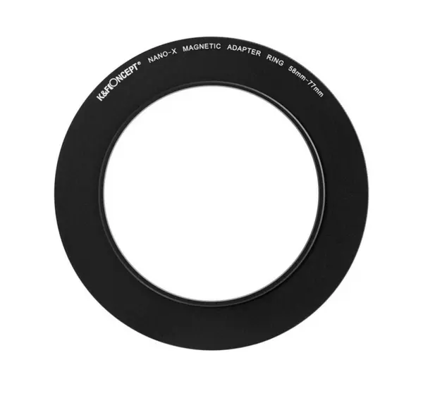 K&F Inel Adaptor Filtru Magnetic 58-77mm, Aluminiu Aviatic, Negru Mat, Grosime Cadru 2.16mm