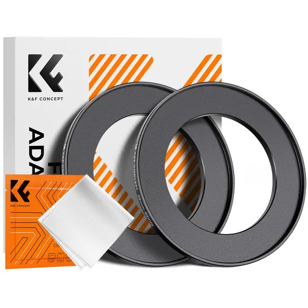 K&F Inel Adaptor Filtru Step Up 58-82mm, Set 2 Bucati, Aluminiu Aviatic, Cu Laveta de Curatare