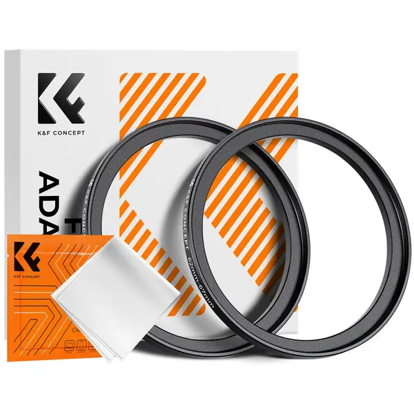 K&F Inel Adaptor Filtru Step-Up 62-67mm, Set 2 Bucati, Aluminiu Aviatic, Finisaj Anti-Reflexie, Include Laveta Microfibra