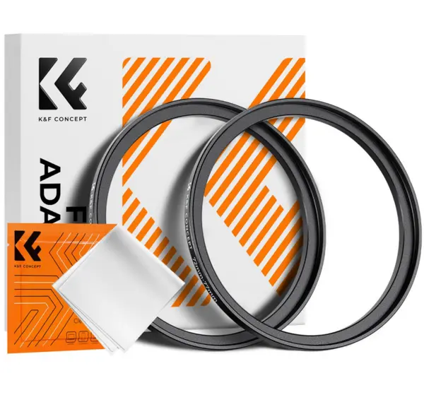 K&F Inel Adaptor Filtru Step-Up 72-77mm, Aluminiu Aviatic, Set 2 Bucati, Laveta Curatare Inclusa