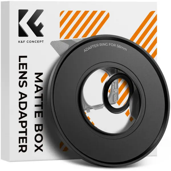 K&F Inel Adaptor Matte Box 58mm, Aluminiu Aviatic, Prelucrare CNC, Rezistent la Coroziune, Montaj Rapid cu Surub