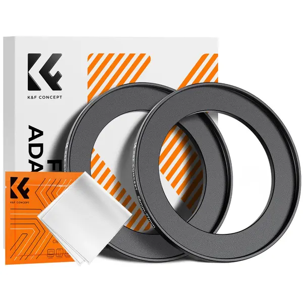 K&F Inel Adaptor Step Up Filtru 58-77mm, Aluminiu Aviatie, Set 2 Bucati, Laveta Microfibra Inclusa