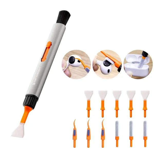 K&F Kit Stilou Curatare Multifunctional Aluminiu, Cap Carbon, Perie, 6 Tampoane APS-C, 3 Bureti Flocati, 3 Ejectoare