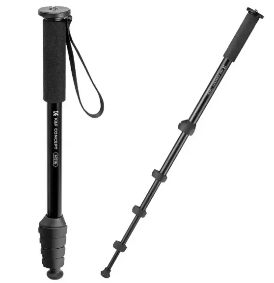K&F Monopod portabil din aluminiu, 23mm diametru, 5 sectiuni, 63 inches, curea anti-pierdere