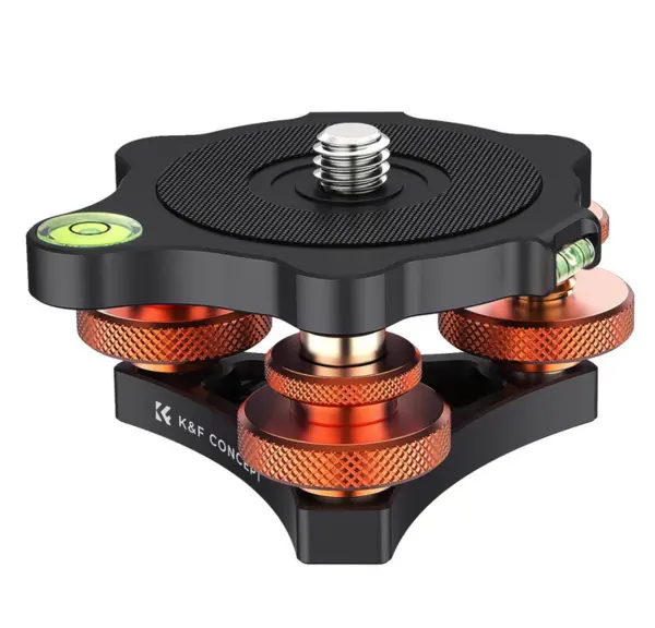 K&F Nivela pentru Cap Trepied, Aluminiu Aeronautic CNC, Unghi Ajustare +/-5°, Capacitate 15kg, Greutate 0.2kg