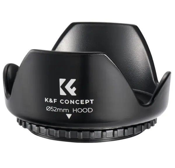 K&F Parasolar Obiectiv Foto 52MM, Material Compozit, Anti-Soc, Rezistent la Uzura, Include Laveta Microfibra