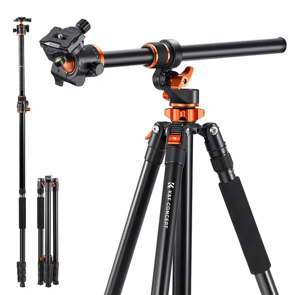 K&F Trepied Foto Aliaj Aluminiu Magneziu, Inaltime 2.3m, Monopod Detasabil, Cap Bila 28mm, Capacitate 10kg, Greutate 2kg