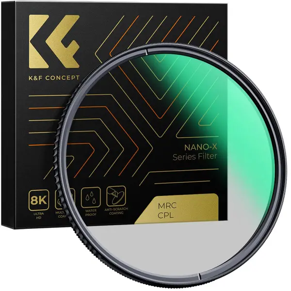 K&F XC16 Filtru CPL Polarizare Circulara 72mm, Sticla B270, Strat Verde Multistrat, Impermeabil, Anti-Zgariere