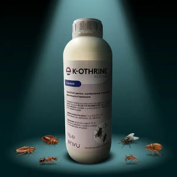 K-Othrine SC 7.5 Flow 1L solutie insecticid anti plosnite de pat gandaci muste tantari furnici purici