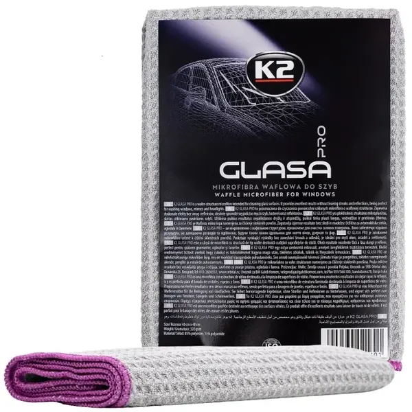 K2 Glasa Pro Laveta Microfibra Curatat Geamuri 40x40cm 320 g m² D4030