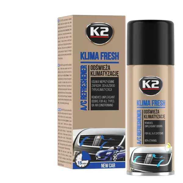 K2 KLIMA FRESH 150ml Spray curatat si dezinfectat aer cond.NEW CAR