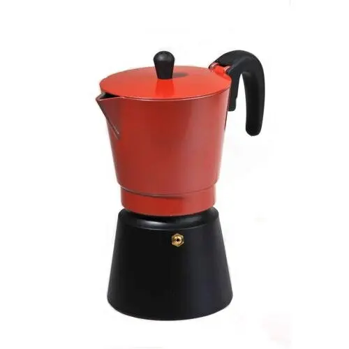 Kalifa Espressor pentru aragaz Kalifa 1048, 300 ml, 4 cesti, Negru-Rosu