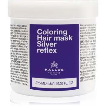 Kallos Coloring Hair Mask Silver Reflex Masca de par neutralizeaza tonurile de galben