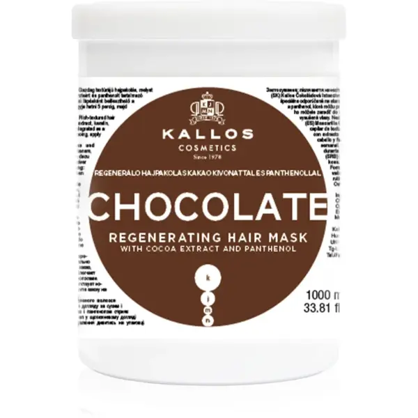 Kallos Kallos Classic Chocolate masca pentru regenerare pentru păr uscat și deteriorat 1000 ml