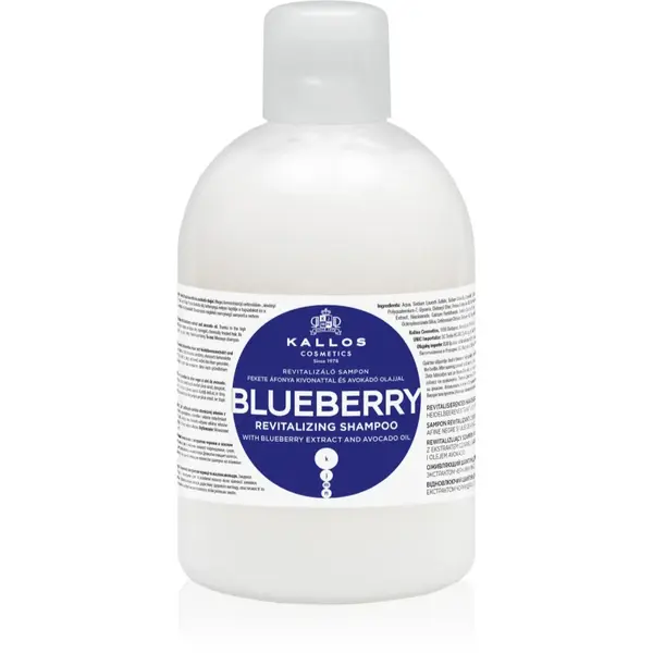 Kallos KJMN Professional Blueberry șampon regenerator pentru par uscat, deteriorat si tratat chimic 1000 ml