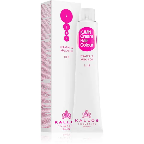 Kallos KJMN Professional Cream Hair Colour Keratin & Argan Oil culoare par cu keratina si ulei de argan culoare 0.11 Ash 100 ml