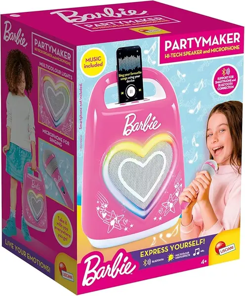 Karaoke pentru copii cu microfon Lisciani Giochi - Barbie, Bluetooth