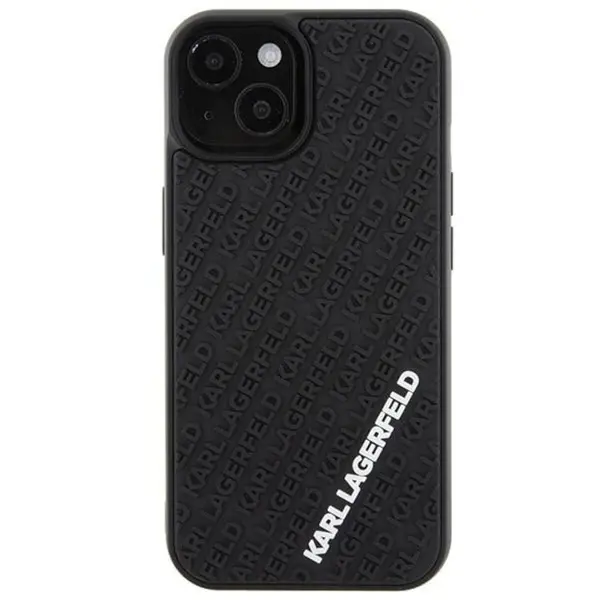 Karl Lagerfeld Husa Karl Lagerfeld compatibila cu iPhone 15, 3D Rubber Multi Logo, Negru