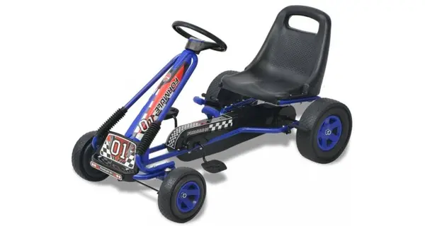 Kart copii cu scaun reglabil, albastru
