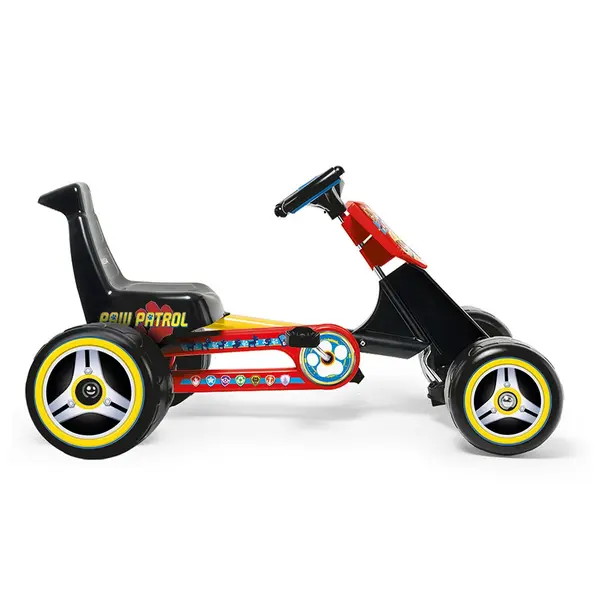 Kart cu pedale Injusa licenta Disney Paw Patrol cadru metalic robust, pedale si pinion fix, greutate admisa 25 kg, 2 ani+