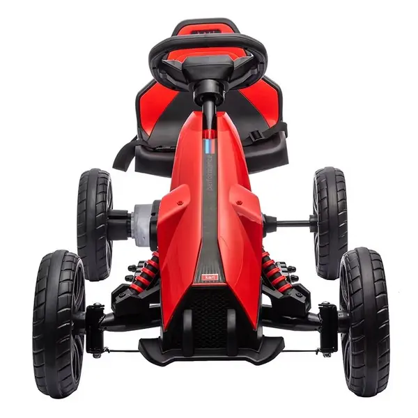 Kart electric pentru copii Nichiduta Go kart Sport Red, structura metalica, motor 45W, acumulator 12V 7Ah, cu roti din spuma EVA, pornire la buton, slow start, scaun reglabil in 4 pozitii, dimensiune 100 x 58 x 58.5cm