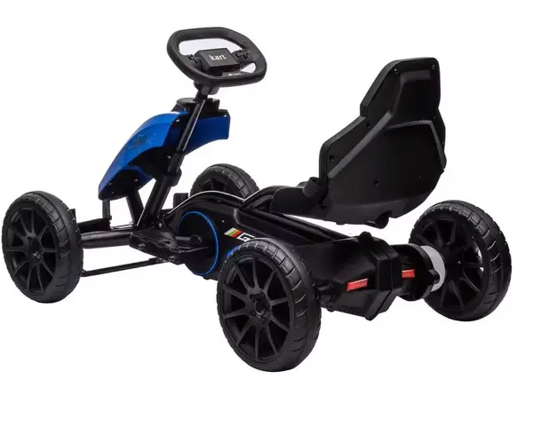Kart electric pentru copii Nichiduta Speed Blue, 12V 45W, roti silenioase din spuma EVA, structura metalica, slow start, pornire la buton, pedala unica pentru acceleratiefrana, scaun reglabil, dimensiune 100 x 58 x 58.5 cm