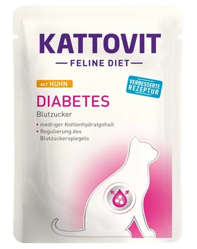KATTOVIT Feline Diet Diabetes hrana umeda dietetica pentru pisici cu diabet, pui 85 g