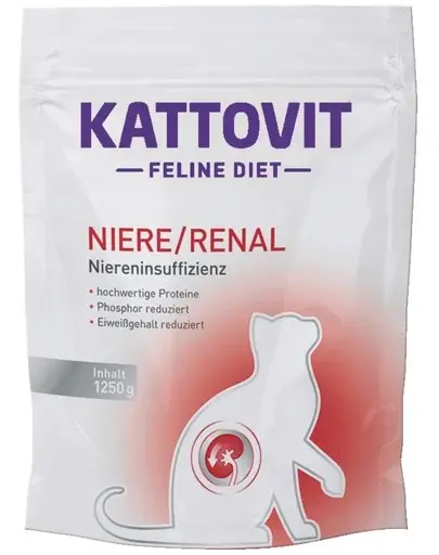 KATTOVIT Feline Diet Niere/Renal hrana uscata dietetica pentru pisici cu afectiuni renale 1,25 kg