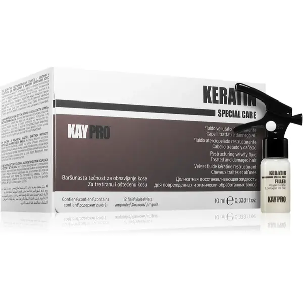 Kaypro Keratin Filler fluid pentru par deteriorat pentru uz profesonial 12x10 ml