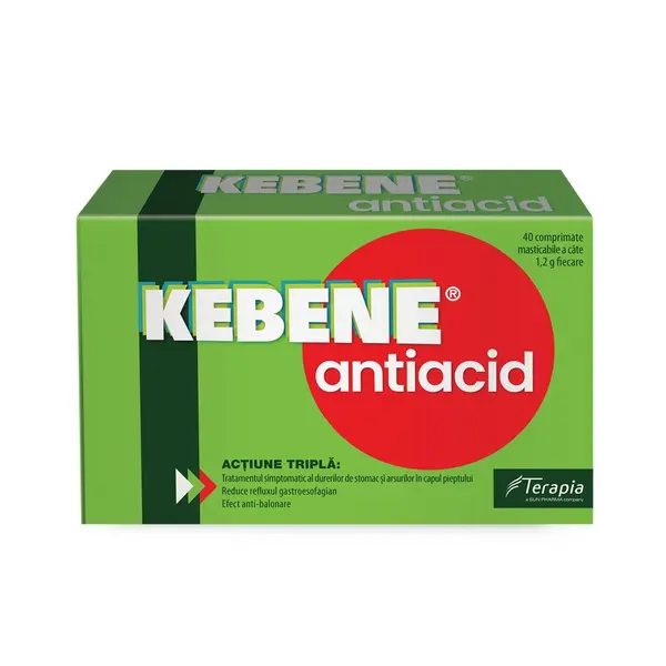 Kebene antiacid 40 comprimate masticabile