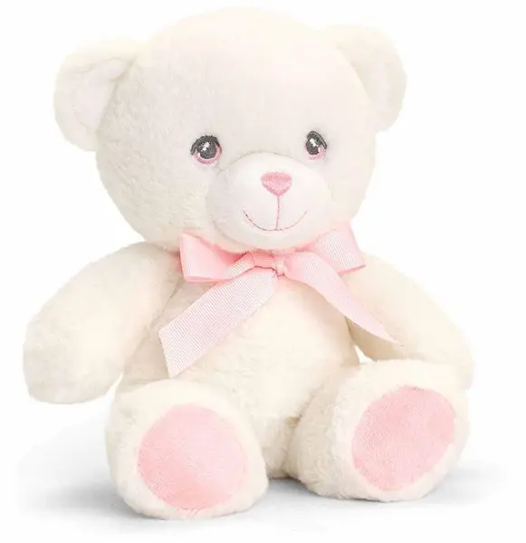 Keel Toys Keeleco - Ursuleț de pluș cu panglică, 20 cm, roz