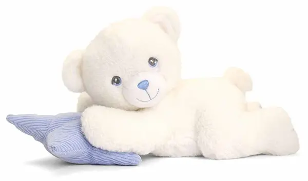 Keel Toys Keeleco - Ursuleț de pluș cu pernă, 20 cm, albastru