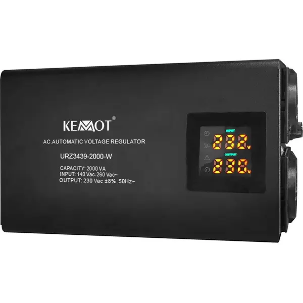 Kemot Stabilizator de tensiune Kemot URZ3439-2000, 2000VA, 1400W, 230 V, Negru