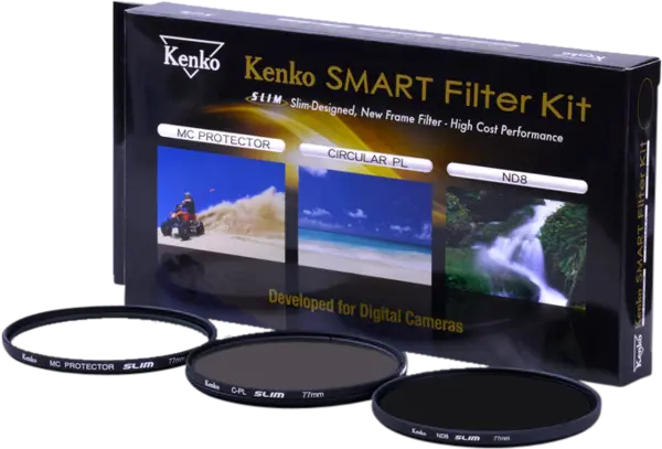 Kenko Smart Filter 3-Kit Protect/CPL/ND8 37mm, Set de 3 filtre protectie polarizare ND