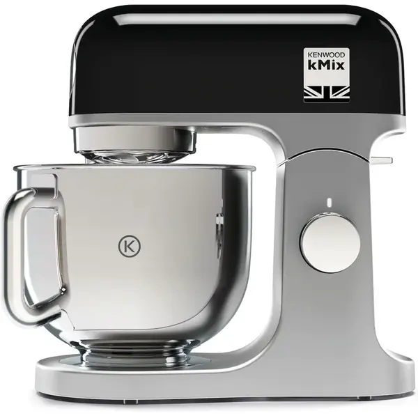 Kenwood Mixer cu bol Kenwood kMiX KMX750BK, 1000 W, vas inox 5L, 6 trepte viteza, 3 accesorii patiserie, negru-argintiu