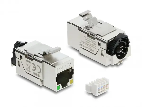 Keystone RJ45 Cat.6A STP cu PoE LED, Delock 86610