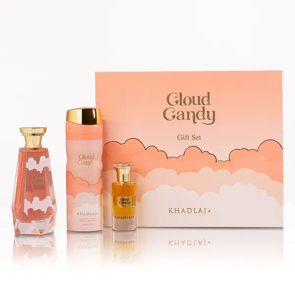 Khadlaj – Cloud Candy Extrait De Parfum 100ml + Body Spray 200ml + Concentrated Perfume Oil 24ml