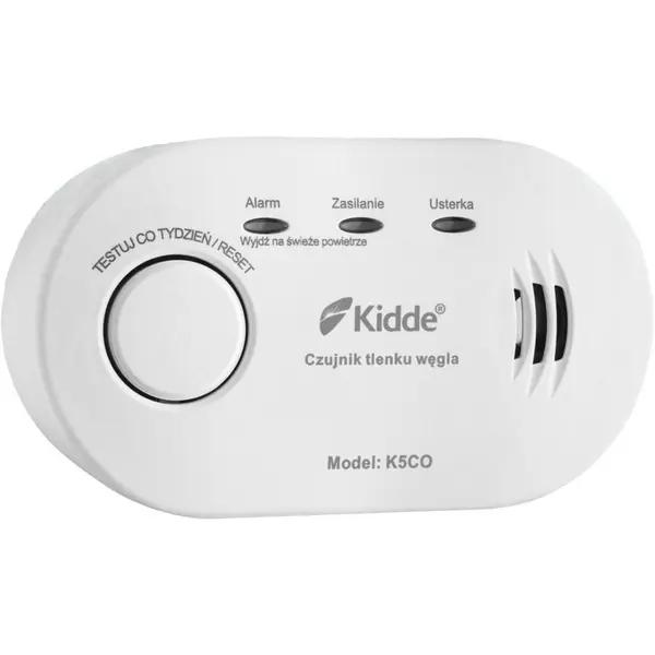 KIDDE Detector Monoxid de Carbon KIDDE KID-K5CO, Durata viata senzor 10 ani, Alarma 85dB, Alimentare baterii AA
