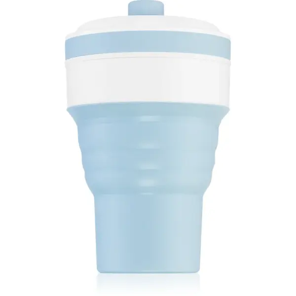 KidPro Collapsible Mug ceasca cu pai Blue 1 buc