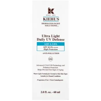 Kiehl's Dermatologist Solutions Ultra Light Daily UV Defense Aqua Gel SPF 50 PA++++ lichid protector ultra ușor pentru toate tipurile de ten, inclusiv piele sensibila