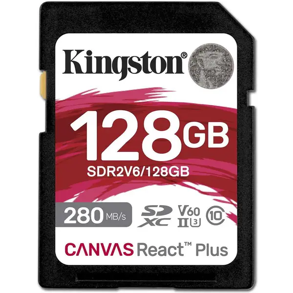 Kingston Card de memorie Kingston Canvas React Plus SD, 128 GB, SDXC, Class 10