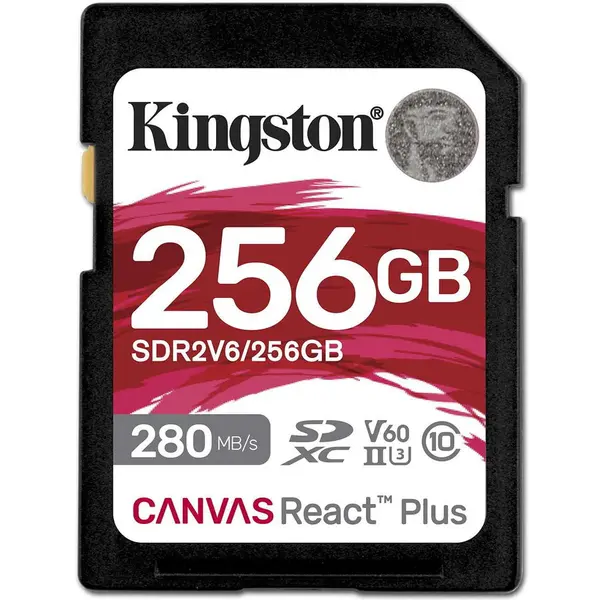Kingston Card de memorie Kingston Canvas React Plus SD, 256 GB, SDXC, Class 10