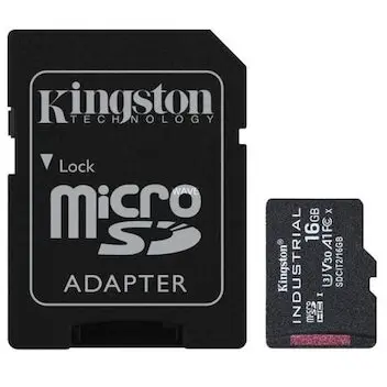 Kingston Card de memorie Kingston Industrial microSD, 16GB, UHS-U3, Clasa 10, 100MB/s + adaptor SD